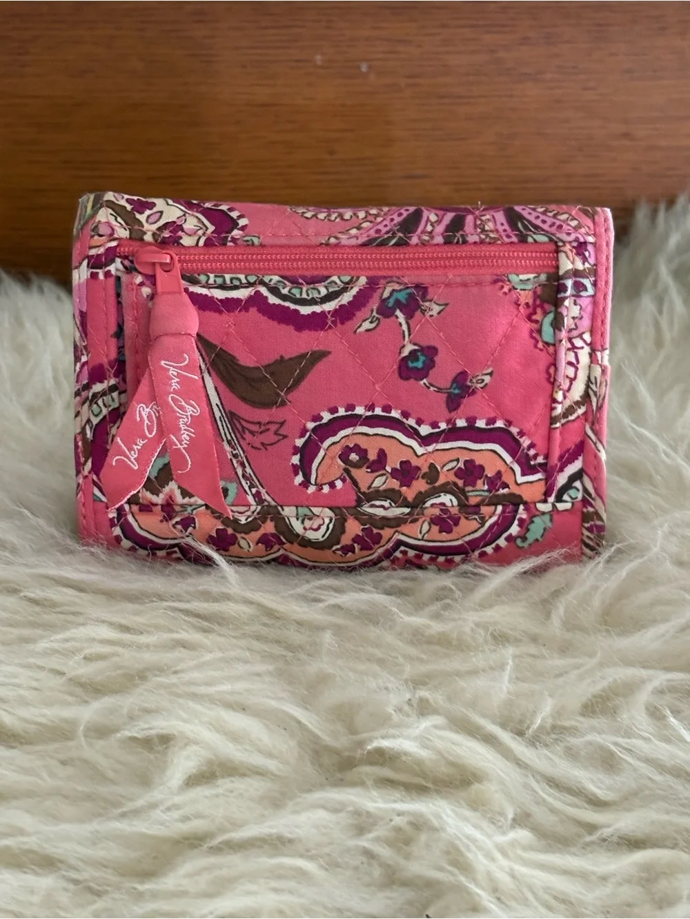 Vera Bradley ‘Call Me Coral’ Pink Paisley Satchel with Matching Wallet